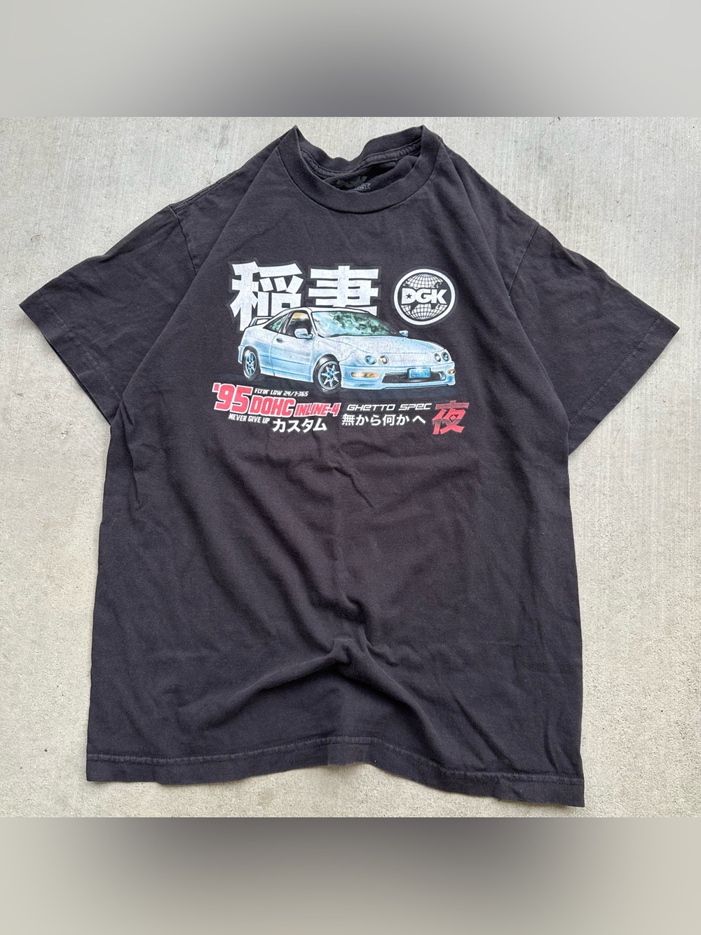 DGK Mens Jdm Tuner Acura Integra Low Car Japanese Graphic Double-Sided T-Shirt M